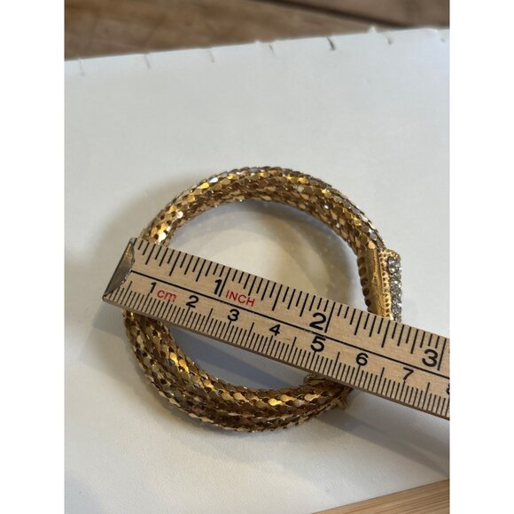 Gold Tone Snake Wrap Bracelet With Rhinestones - Picture 6 of 10